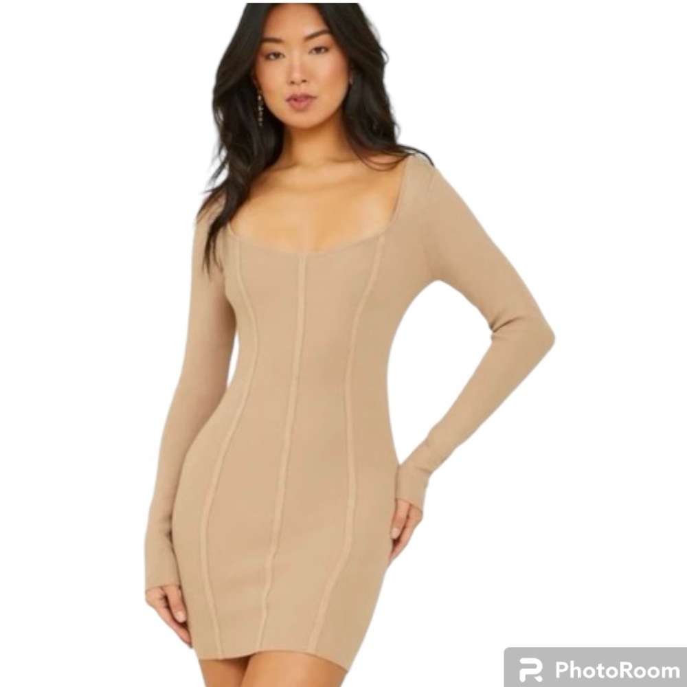 NWT Altar'd State Scarlett Sweater Dress Tan Size Small